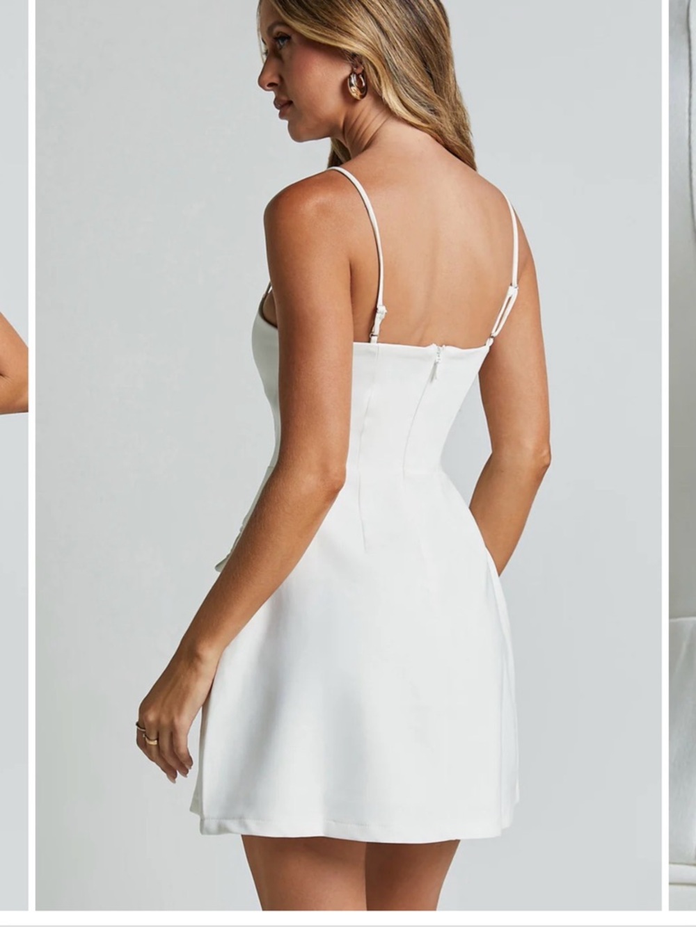 Showpo White Mini Dress with Thin Straps - Picture 2 of 3